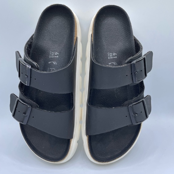 Birkenstock, Papillo, Black Grosgrain Fabric Platform Sandals - Picture 4 of 6